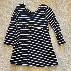 GAP Navy and White A-Line Long Sleeve Dress